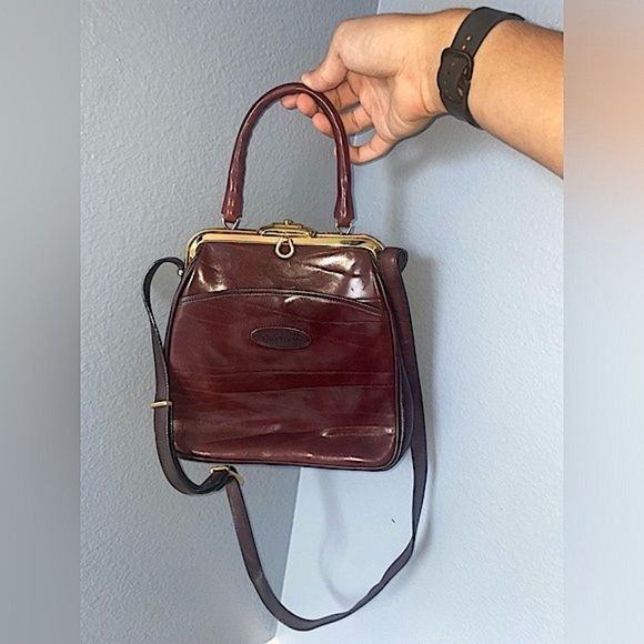 Vintage🤎top handle crossbody bag kiss lock bag leather bag oroton bag - Picture 16 of 16